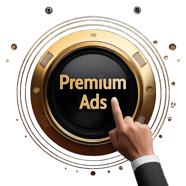 Vector image of a hand clicking a premium ad